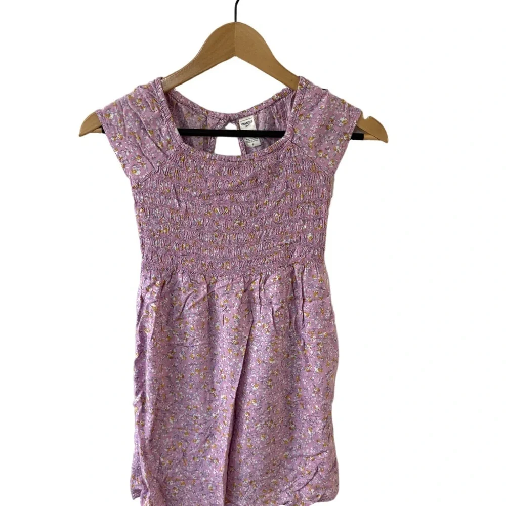 OshKosh B’gosh Girls Pink Floral Smocked Dress Size 10